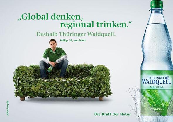 Werbung über eine Wasserflasche - (Referat, Werbung, Reklame)