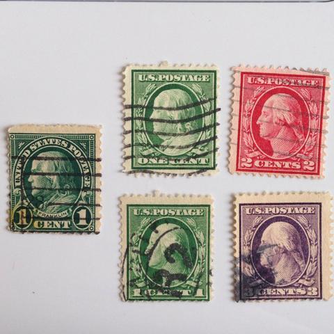 Briefmarken  - (Geld, USA, Wert)