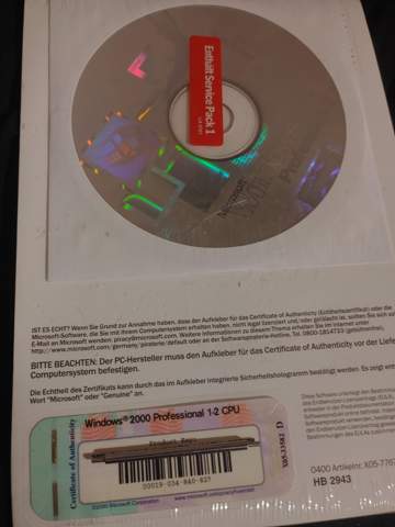 Wert Windows 2000 original verschweißt? (Computer, PC, Windows XP)