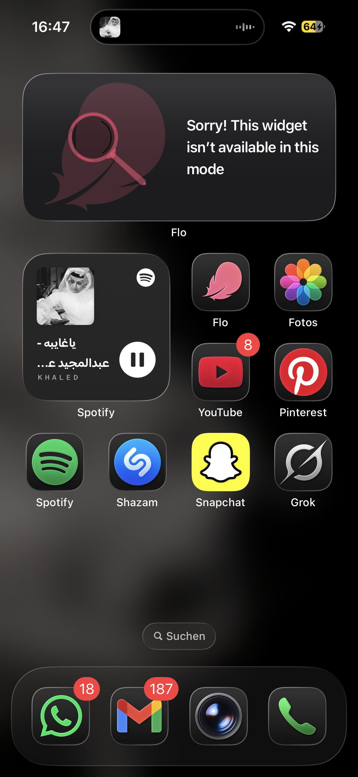 Weshalb wird mir Flo nicht als Widget angezeigt? (iPhone, App)