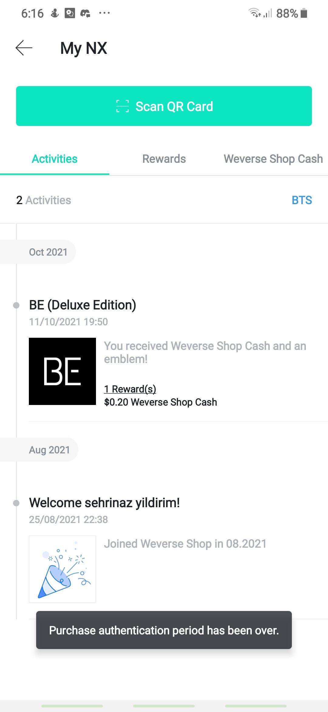 Weverse QR Code kann nicht gescannt werden wegen Album zu alt? (Musik