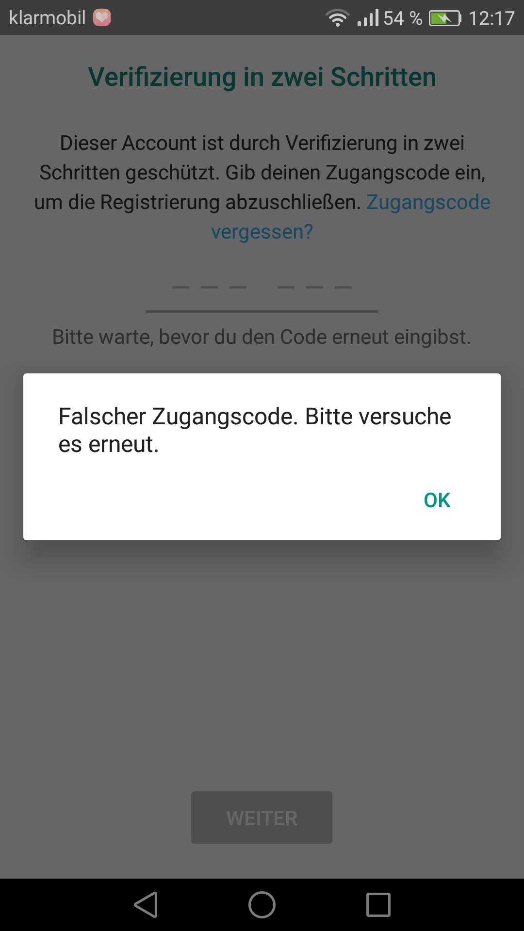 WhatsApp verifizieren geht nicht!?