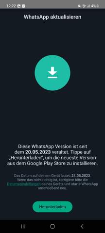 Whatsapp aktualiesieren geht nicht?