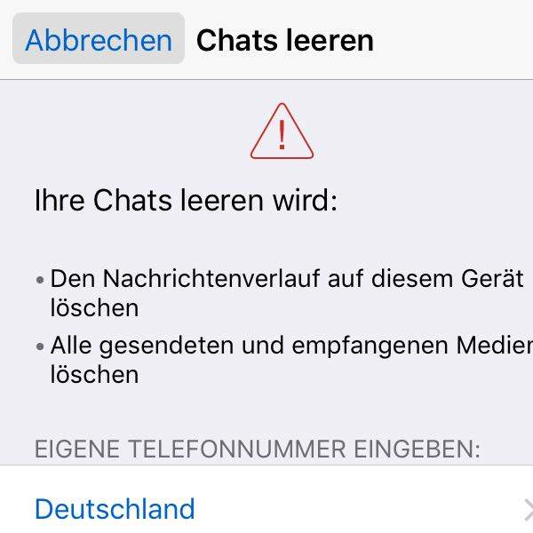 Whatsapp chat leeren