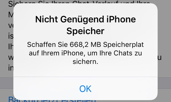 Whatsapp Fehlermeldung - (Apple, iPhone, WhatsApp)