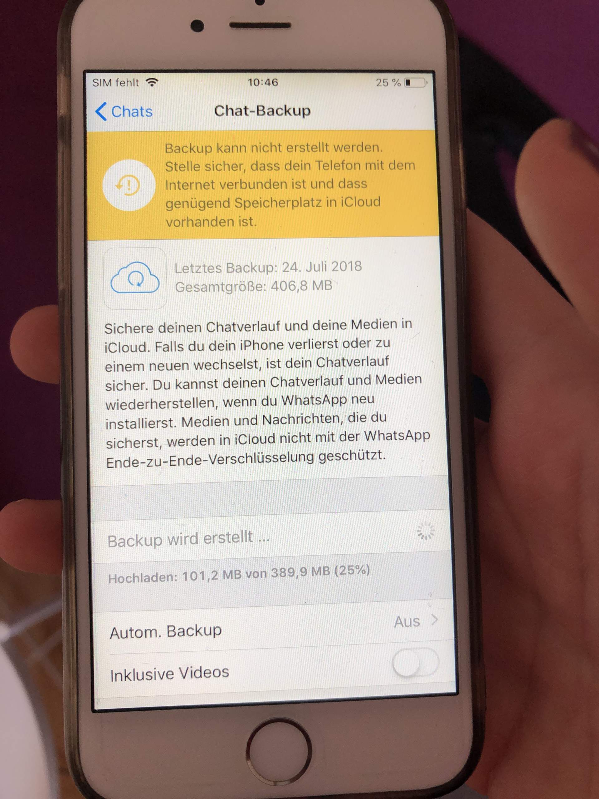 Whatsapp Backup Geht Nicht Trotz Genugend Speicher