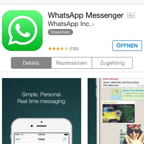 AppStore geöffnet  - (iPhone, WhatsApp)