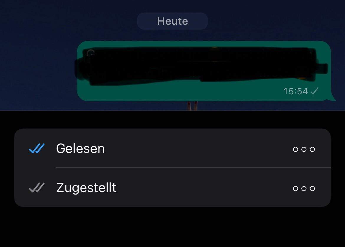 Whatsapp Nachricht nur 1 grauer Haken, aber unter Info sind 2 blauen Haken als gelesen, wie kann