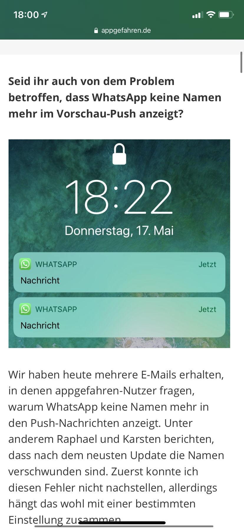 Whatsapp nickname wird nicht angezeigt blockiert
