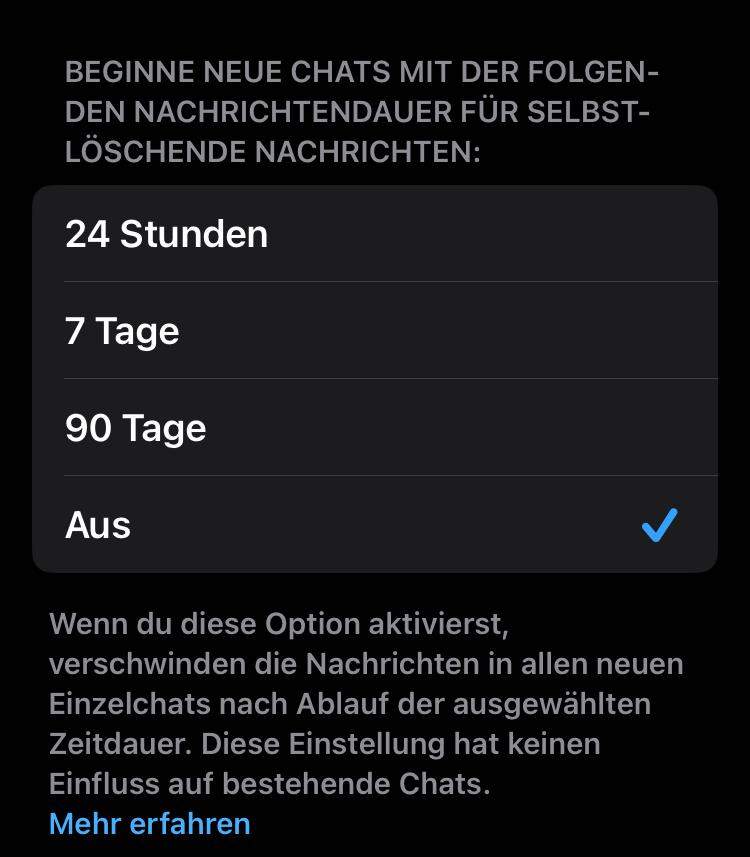 WhatsApp Selbstlöschende Nachrichten? (iPhone, App, Android)