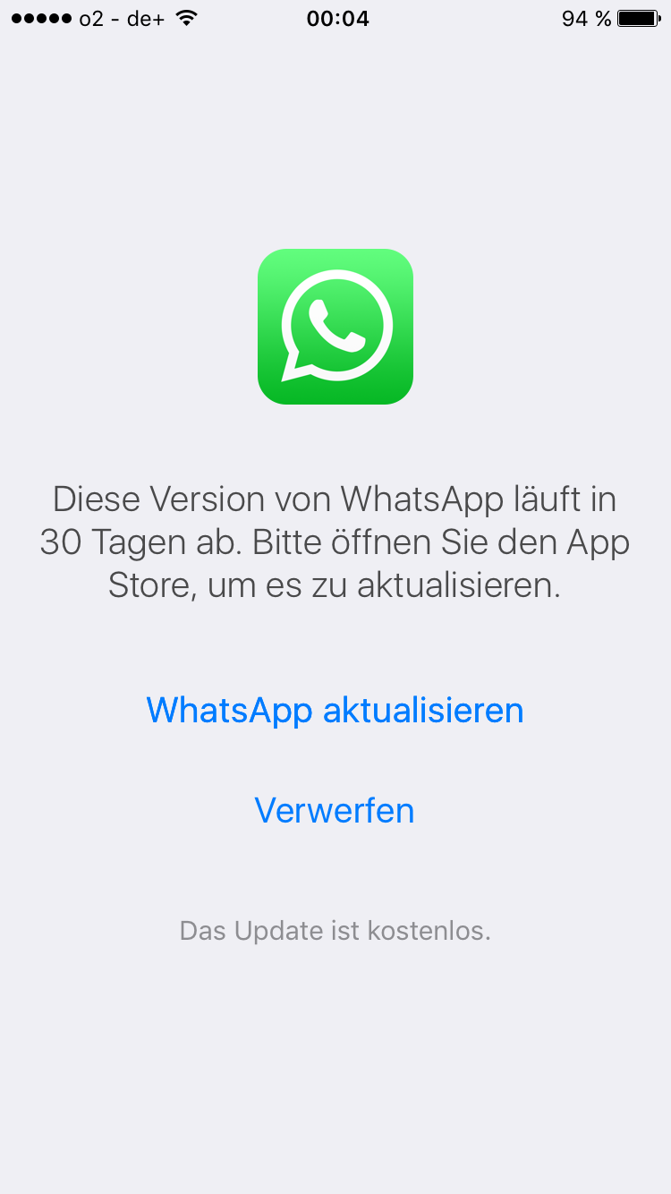 Whatsapp version läuft ab whatsapp aktualisieren geht ...