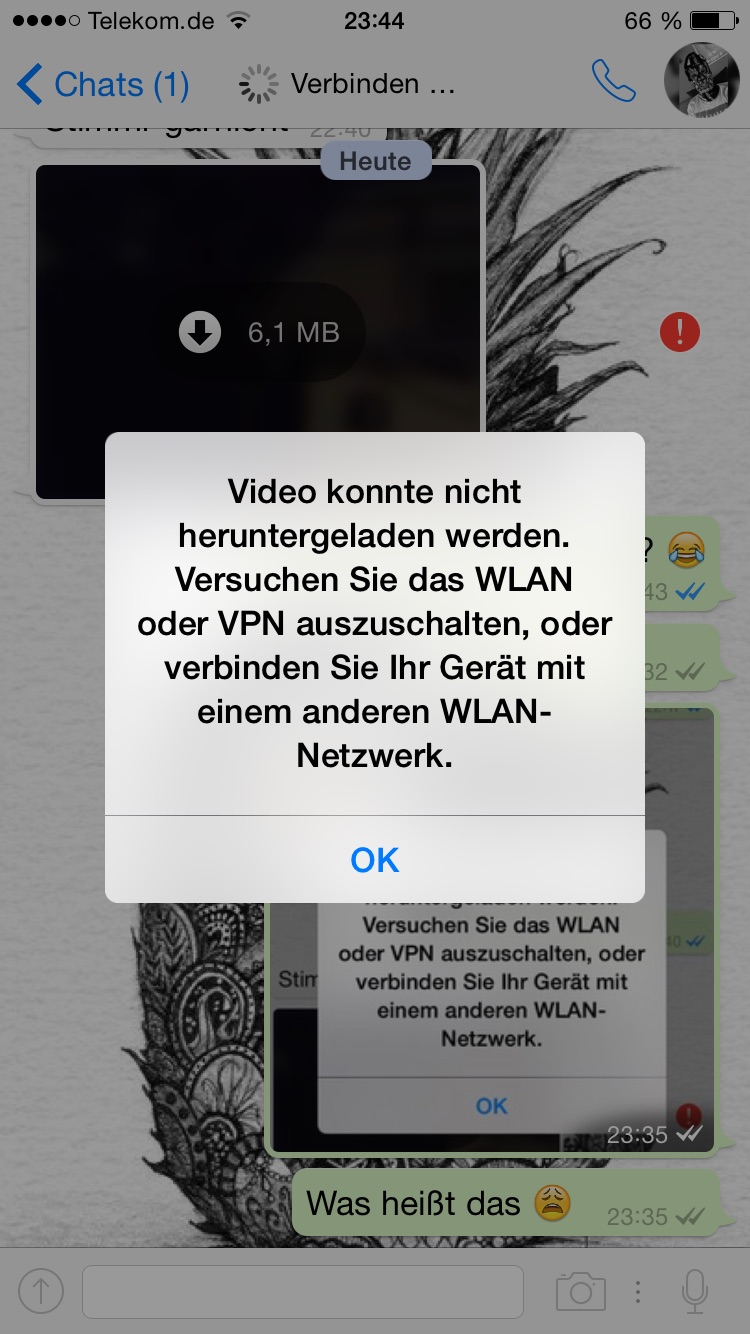 WhatsApp Videos laden nicht? Hilfe! (Handy, Technik, iPhone) WhatsApp Videos laden nicht? Hilfe! (Handy, Technik, iPhone)