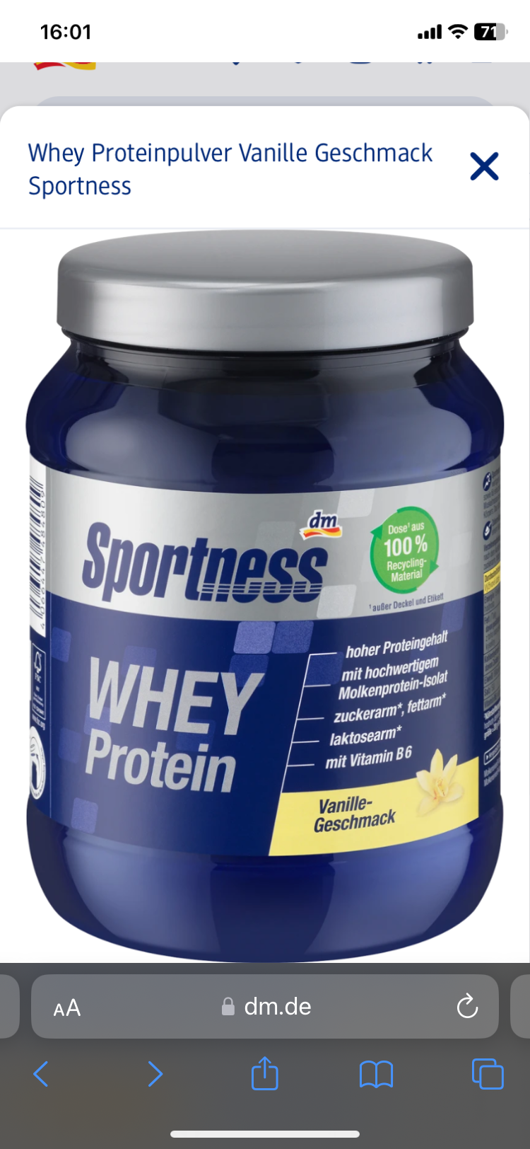 Whey Protein von Sportness(dm) Halal? (haram, haram halal)