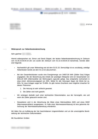 Widerspruch Gegen Nebenkostenabrechnung Was Kann Ich Bei Einer Solchen Antwort Tun Wohnung Mietrecht Wohnen