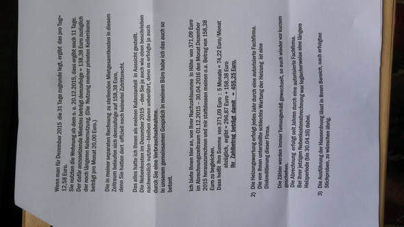 Widerspruch Gegen Nebenkostenabrechnung Was Kann Ich Bei Einer Solchen Antwort Tun Wohnung Mietrecht Wohnen