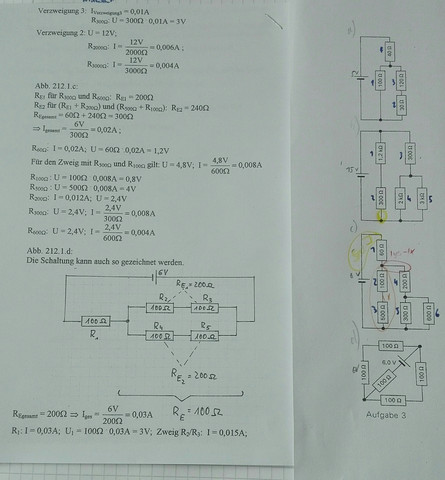 Arbeitsblatt(rechts) + Lösungen (links) - (Physik, Elektronik, Strom)