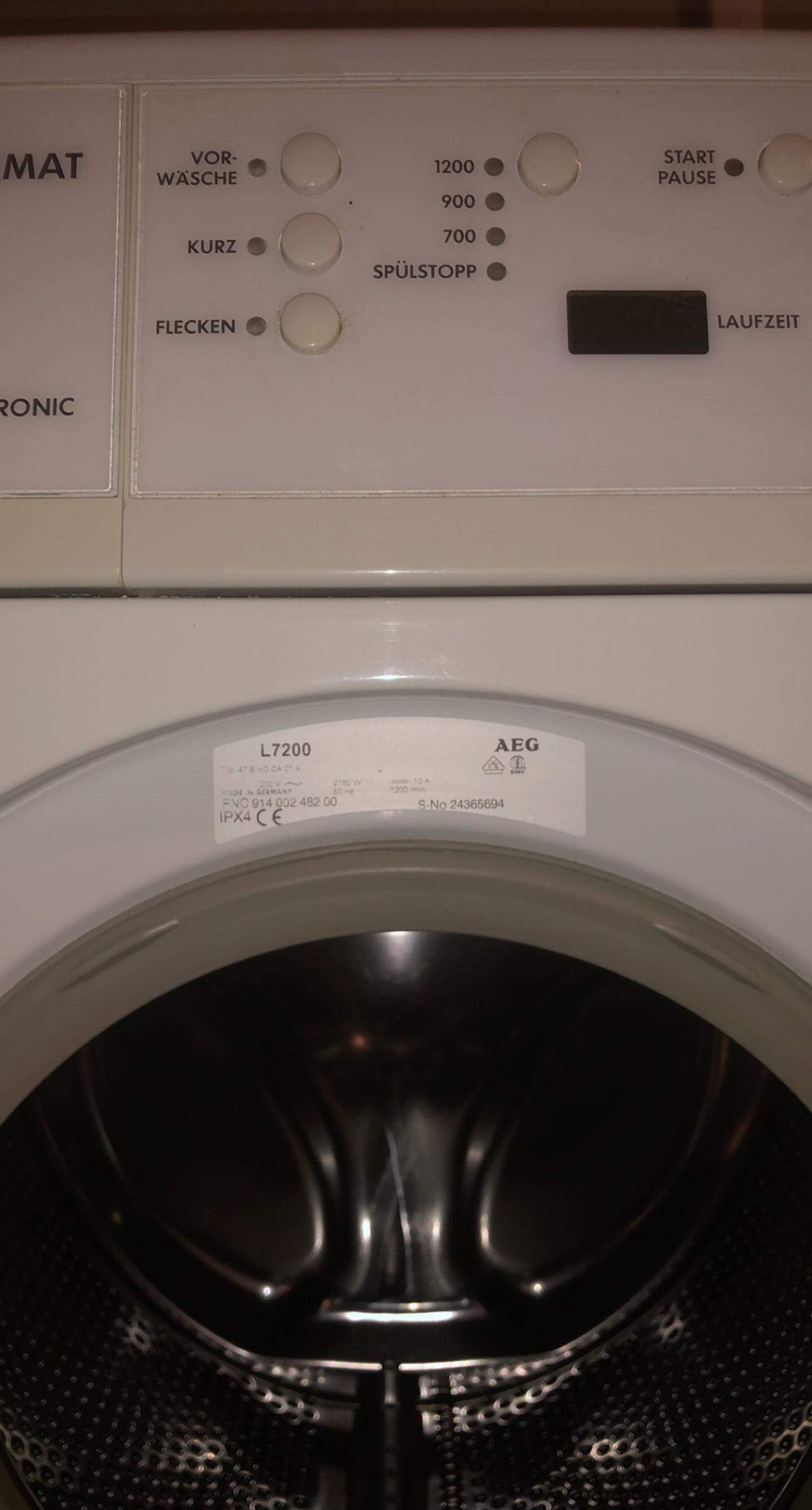 Wie alt ist meine AEG Waschmaschine L7200? (Seriennummer)