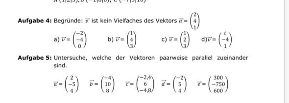 Wie begründe ich ob Vielfaches des Vektors? (Funktion, Vektoren)
