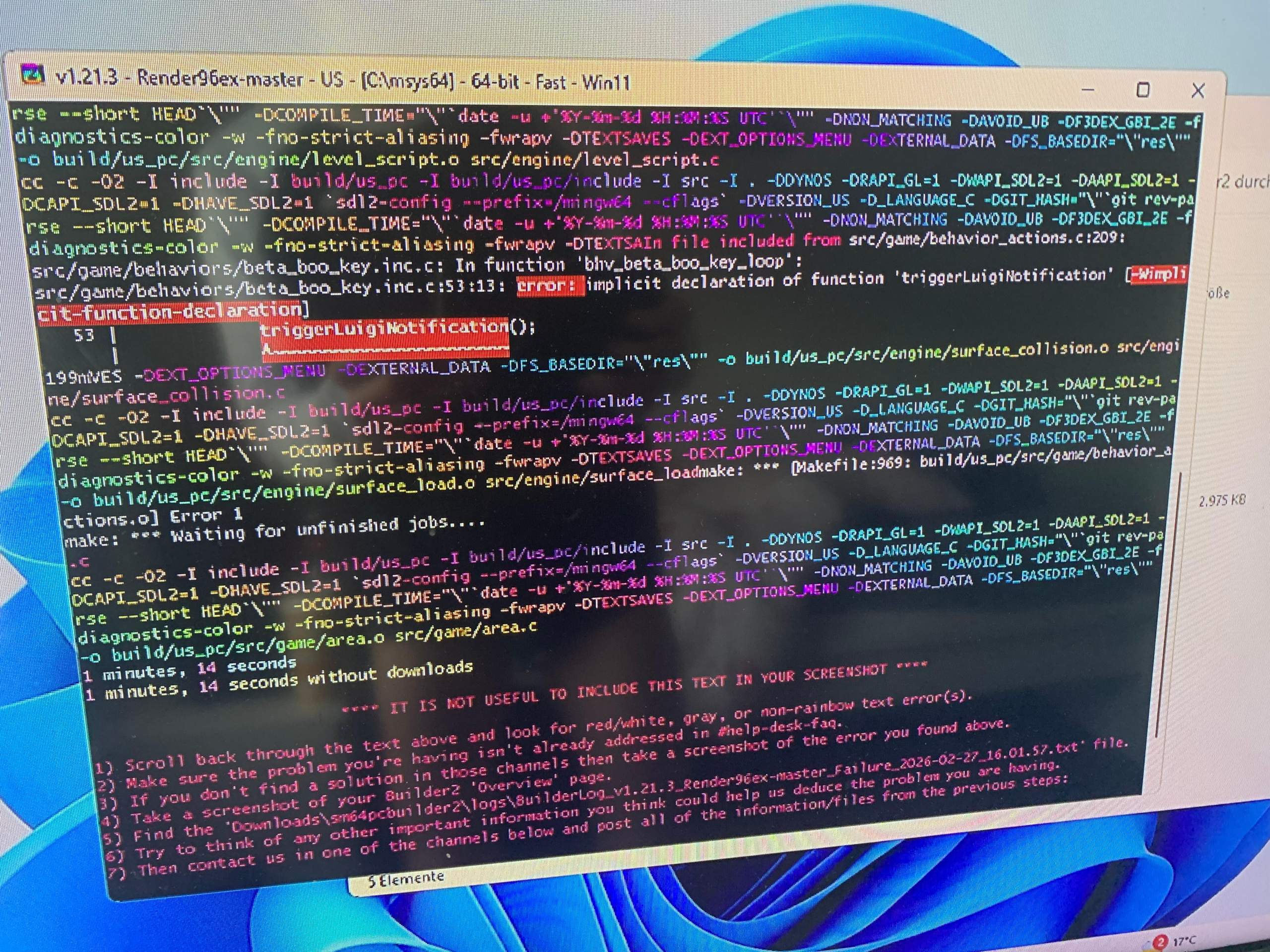 Wie behebe ich diesen Fehler beim Compilen von Render96ex-Master? (PC ...