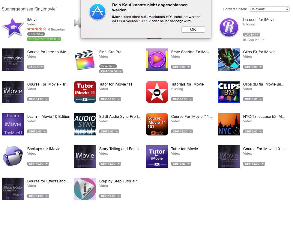 imovie for mac 10.10.5