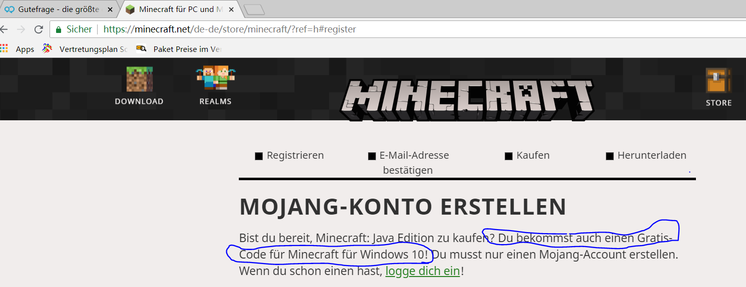 Wie bekomme ich den kostenlosen Minecraft Windows 10 Code wenn ich ...