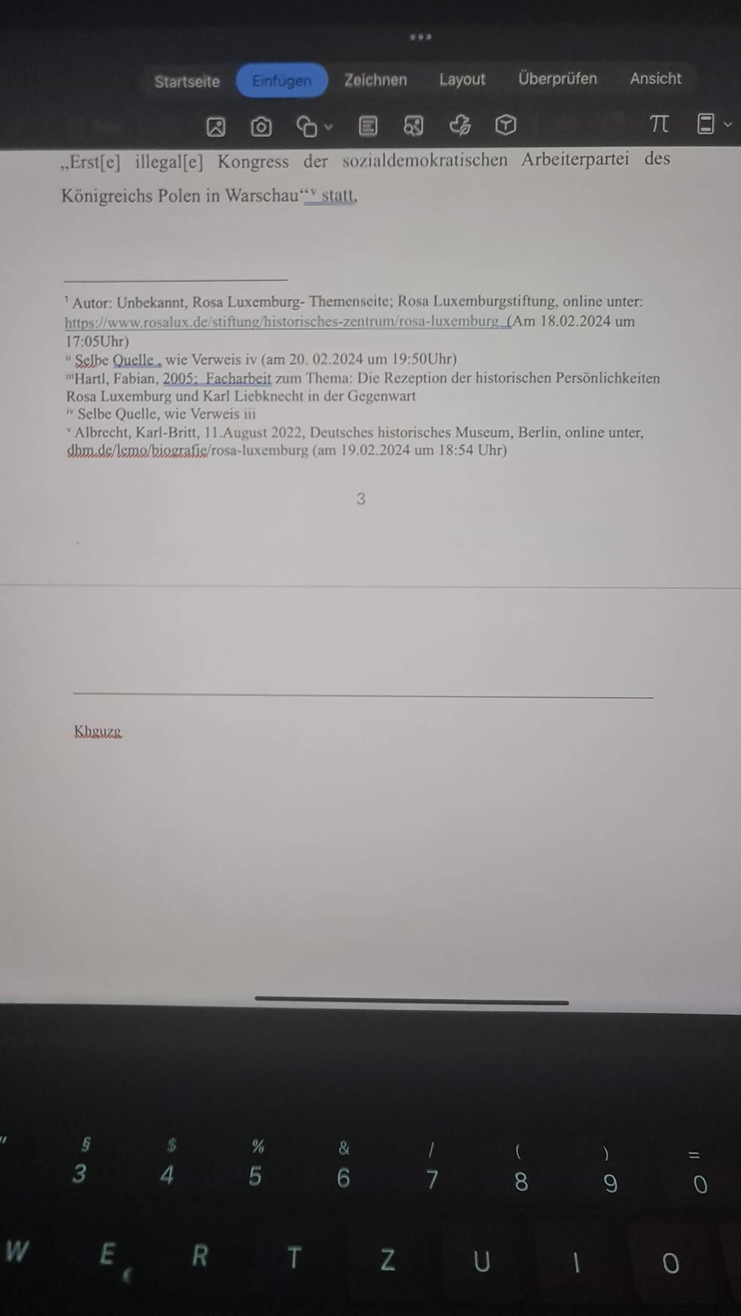 Wie bekomme ich den oberen Strich in word weg? (Microsoft Word