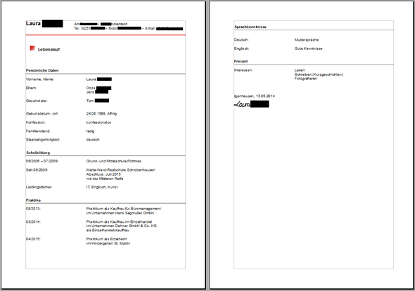 Wie Bekomme Ich Diesen Lebenslauf Auf Eine Seite Bewerbung Openoffice