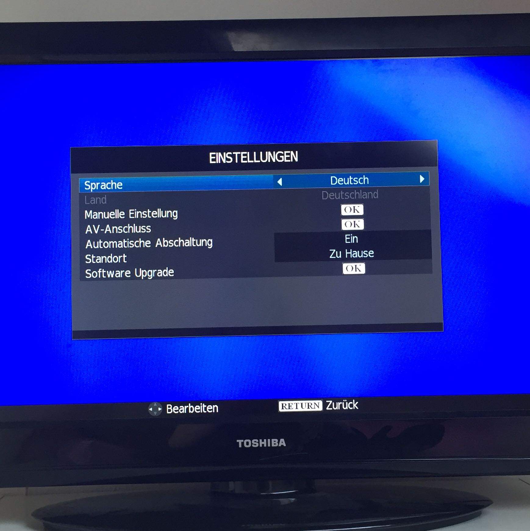 Wie bekomme ich den Fernseher wieder zum laufen? (Toshiba)