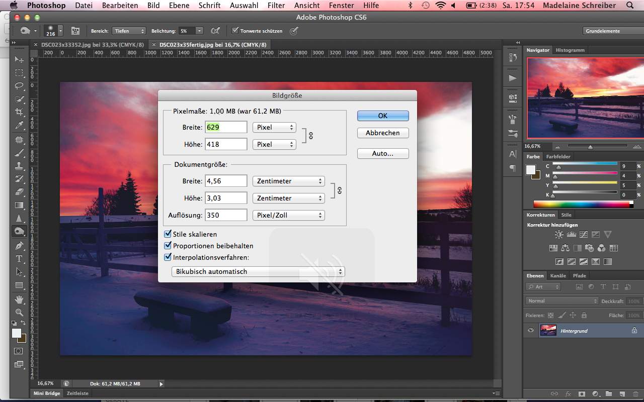 Wie bekomme ich mein Foto auf 1 MB? (Photoshop, Bildgröße)