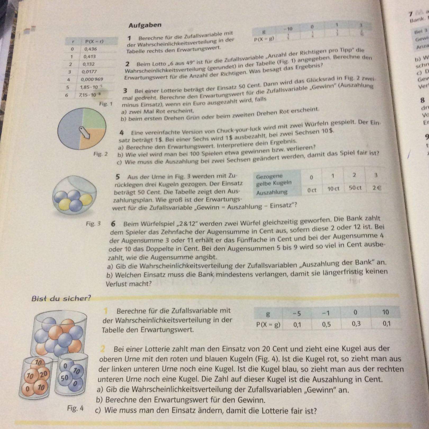 wie berechne ich den erwartungswert dieser aufgabe? (Schule, Mathematik