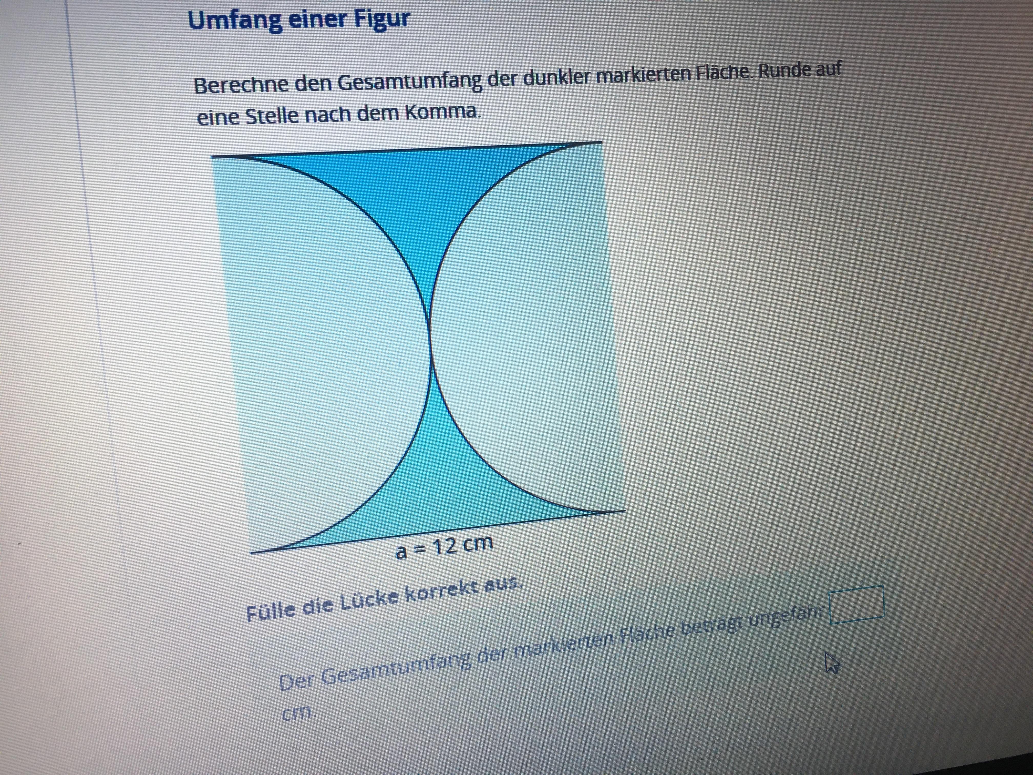 Wie berechne ich den Umfang dieser vorliegenden Figur? (Schule, Mathe, Mathematik)