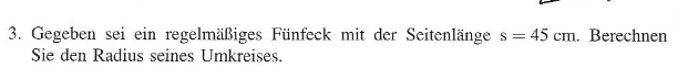 Wie berechne ich den Umkreis eines regelmäßigen Fünfecks