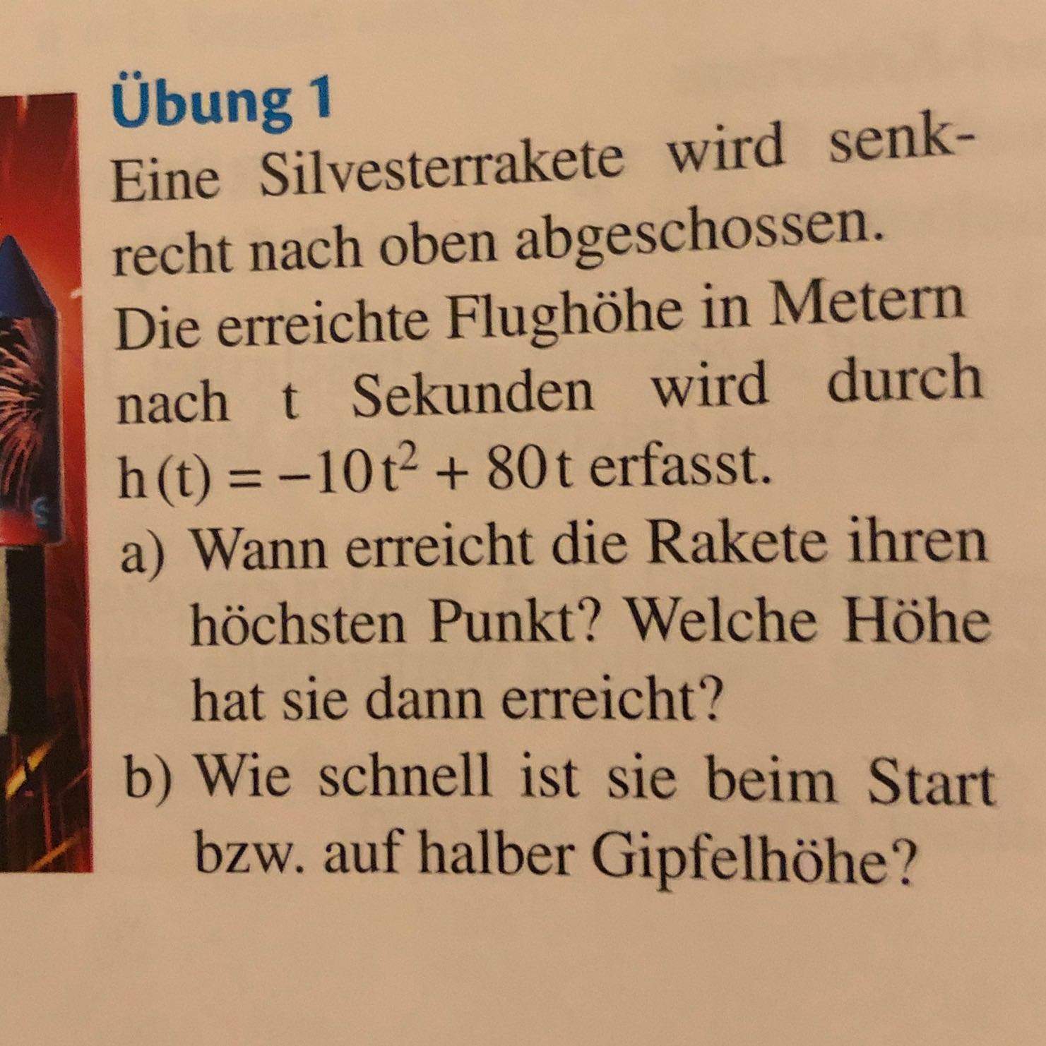 Wie berechne ich die Geschwindigkeit mit Hilfe der 1. Ableitung