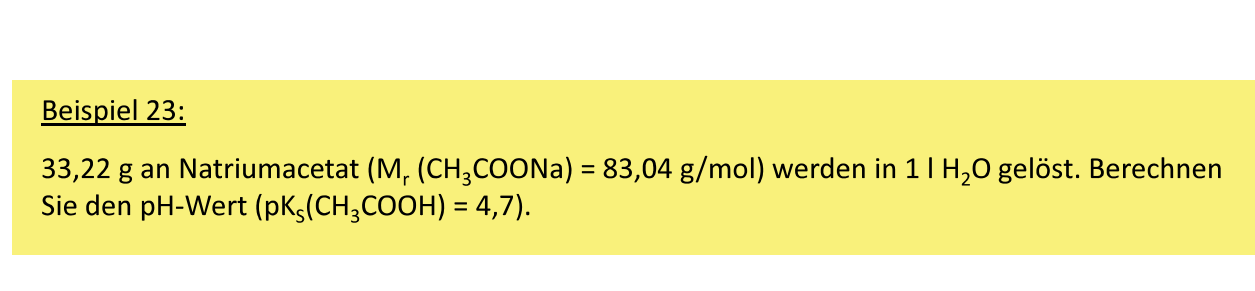 Natriumacetat In Wasser Ph Wert