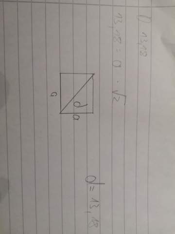 Wie berechne ich mit dem Durchmesser die Seiten Länge von einem Quadrat?