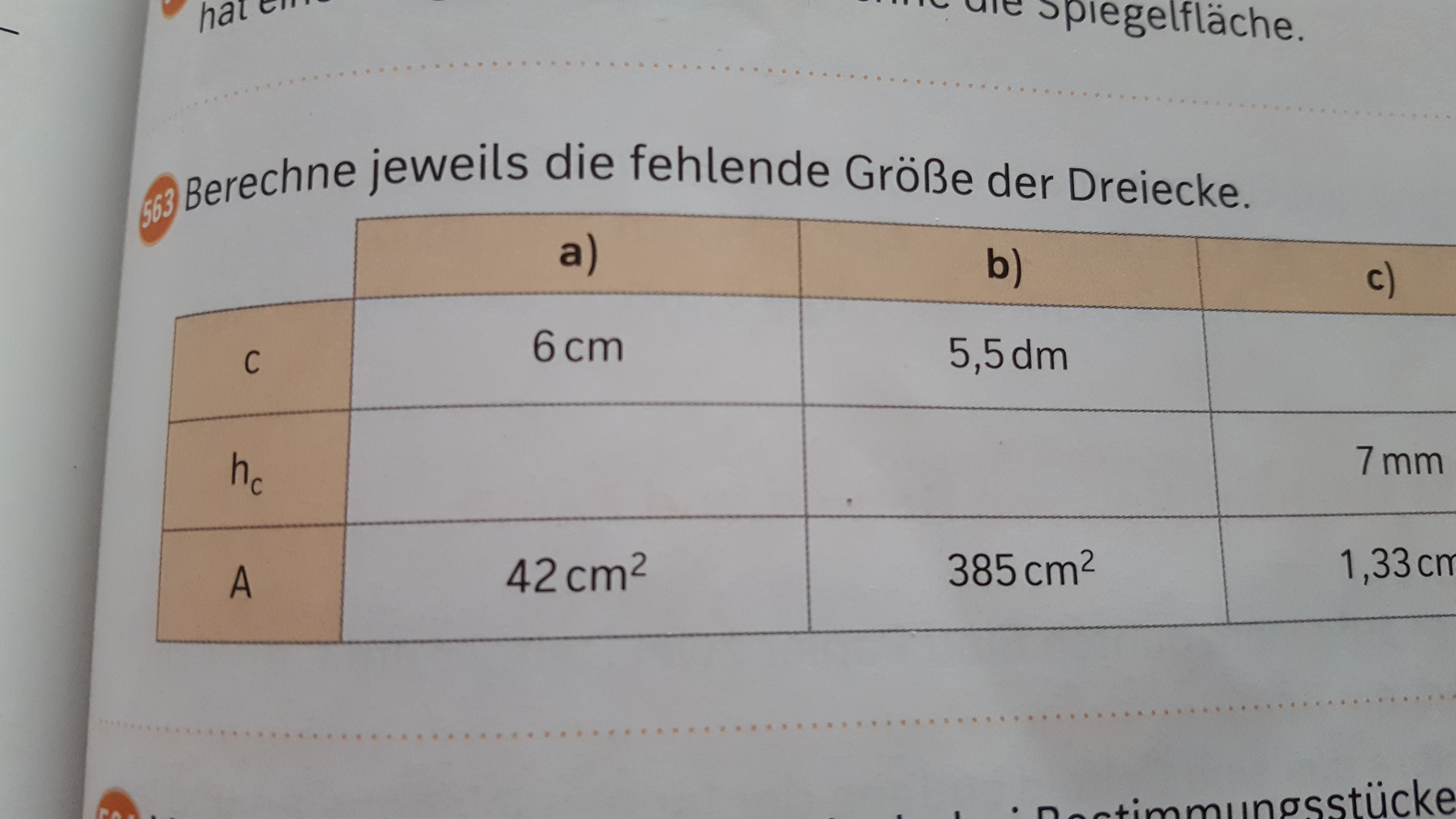 Wie berechnet man beim allgemeinen Dreieck die Seite ha, hb oder hc