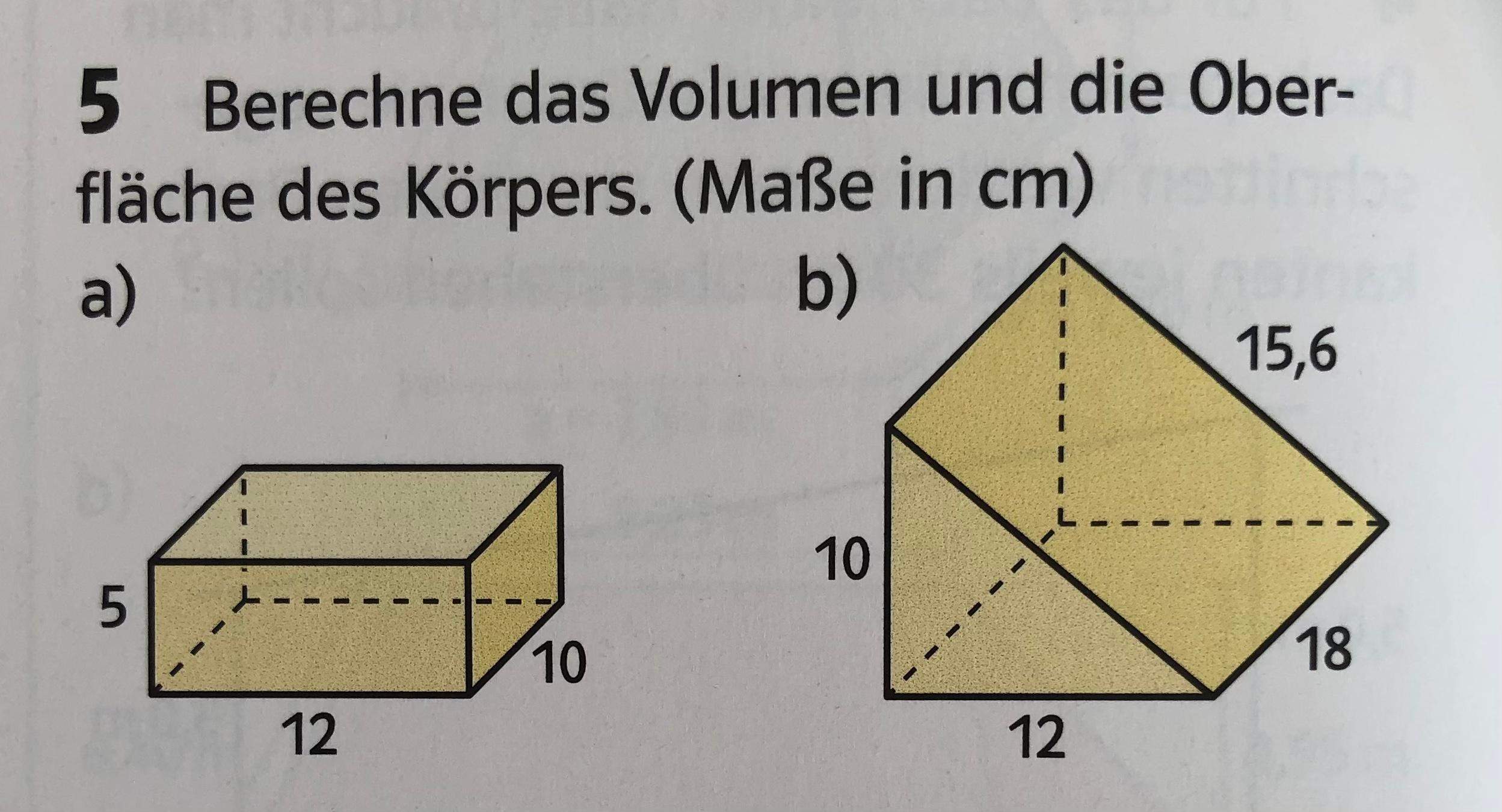 Wie man das Volumen und die Oberfläche von dem