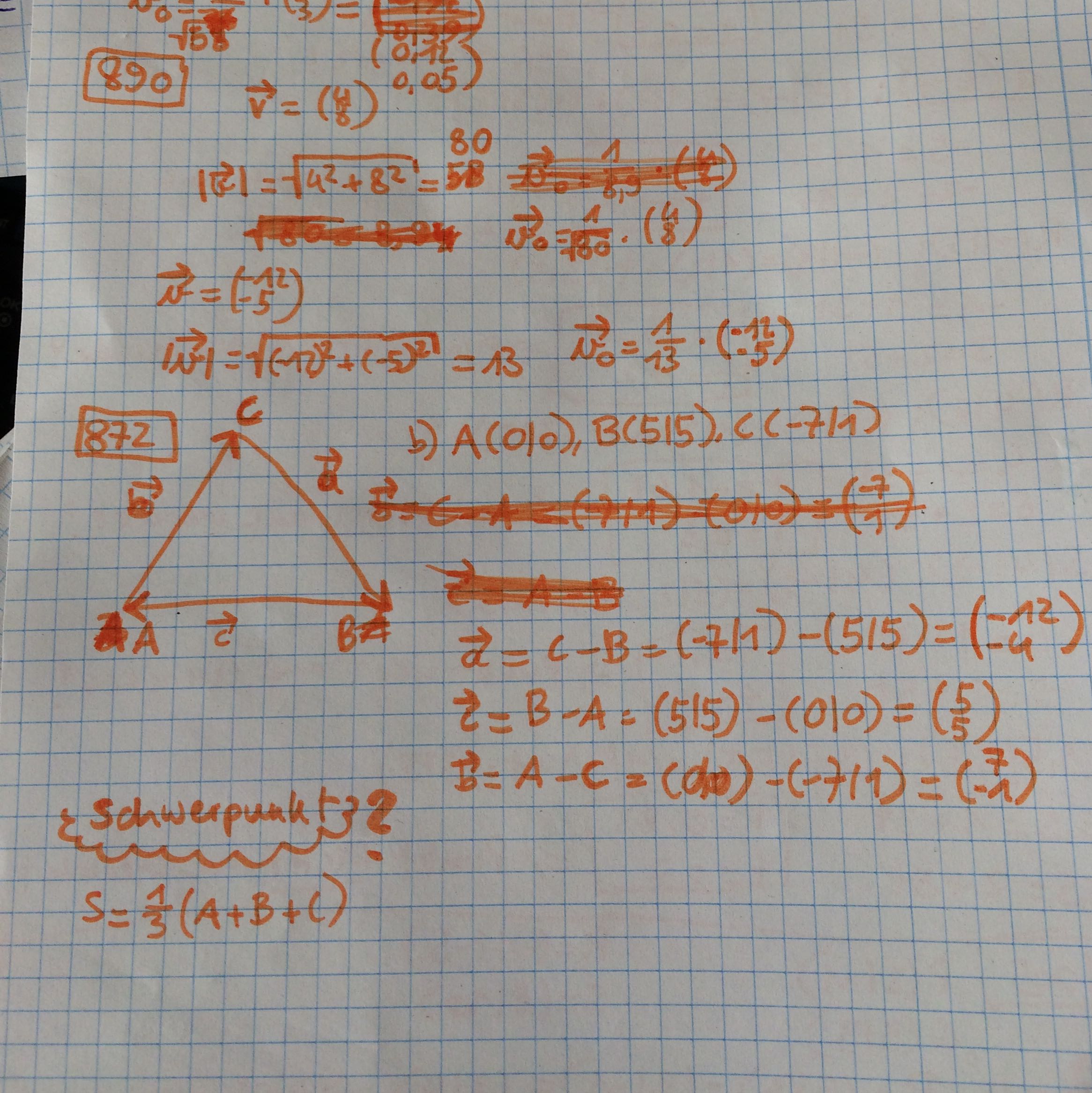 Wie Berechnet Man Den Schwerpunkt Von Einem Dreieck Mathematik Rechnen Vektoren