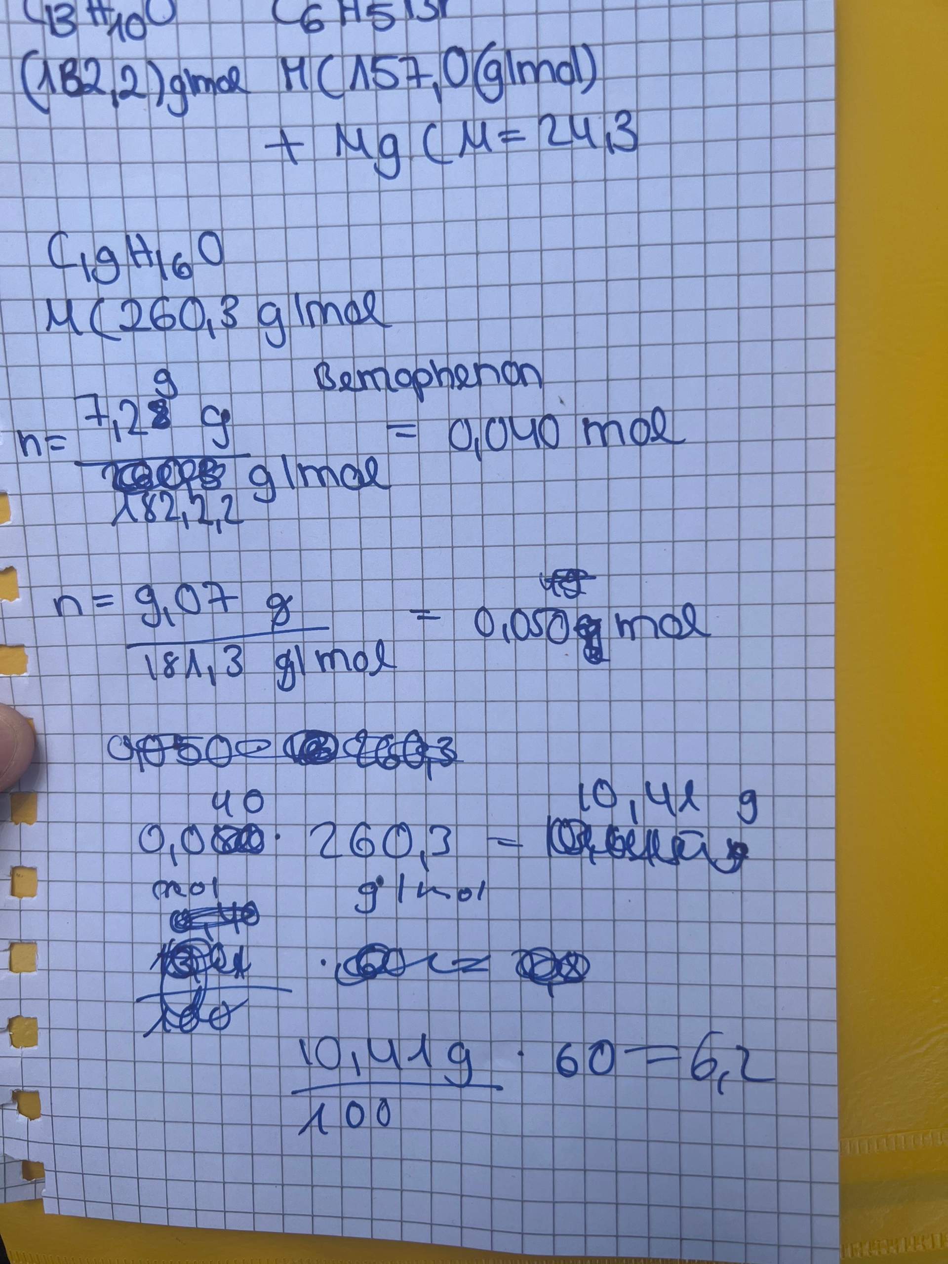 Wie berechnet man die Ausbeute? (Chemie, Chemieunterricht)