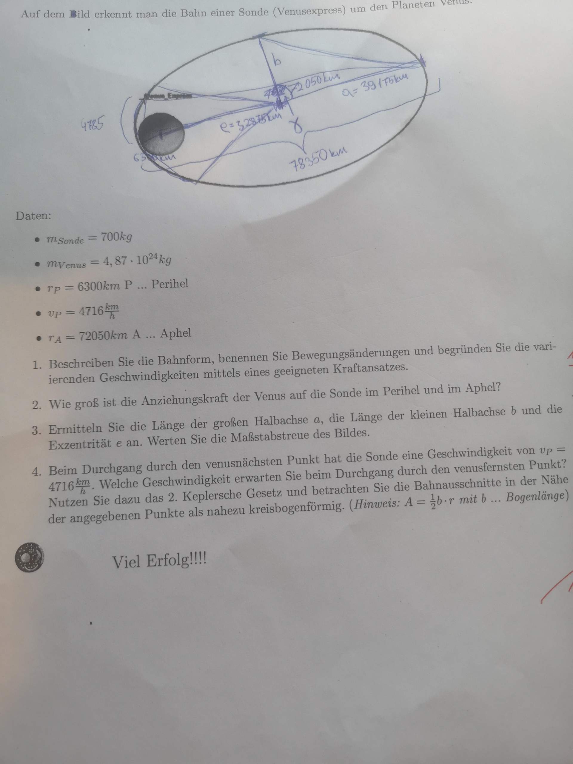 Wie berechnet man die Geschwindigkeit(2.Kepler)? (Energie, Formel