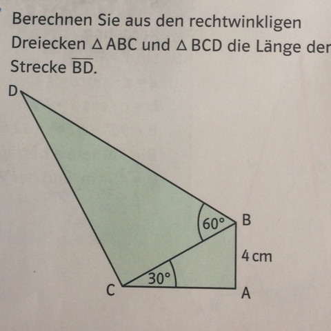 Strecke aus rechtwinkligen Dreiecken berechnen. - (Schule, Mathematik, Ausbildung und Studium)