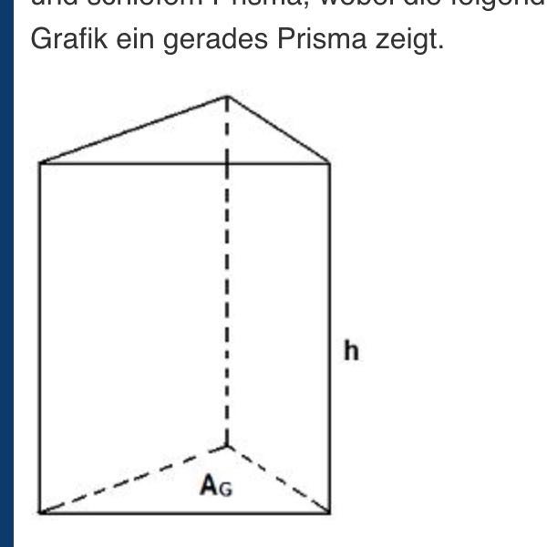 Wie berechnet man die Masse dieses Prismas? (Schule, Mathe)