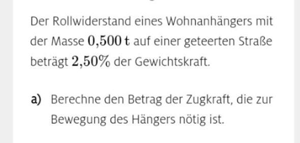 Wie berechnet man die Zugkraft? (Schule, Mathematik, Physik)