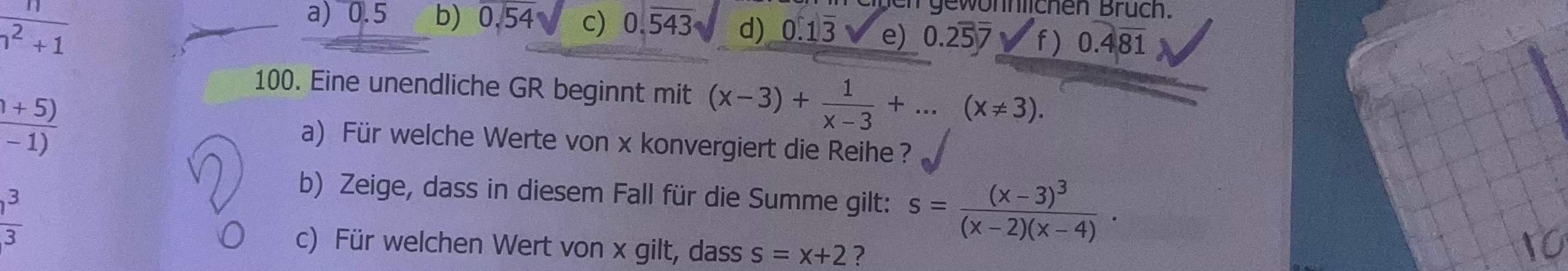 wie berechnet man diese Geometrische Reihe? (rechnen, Funktion ...