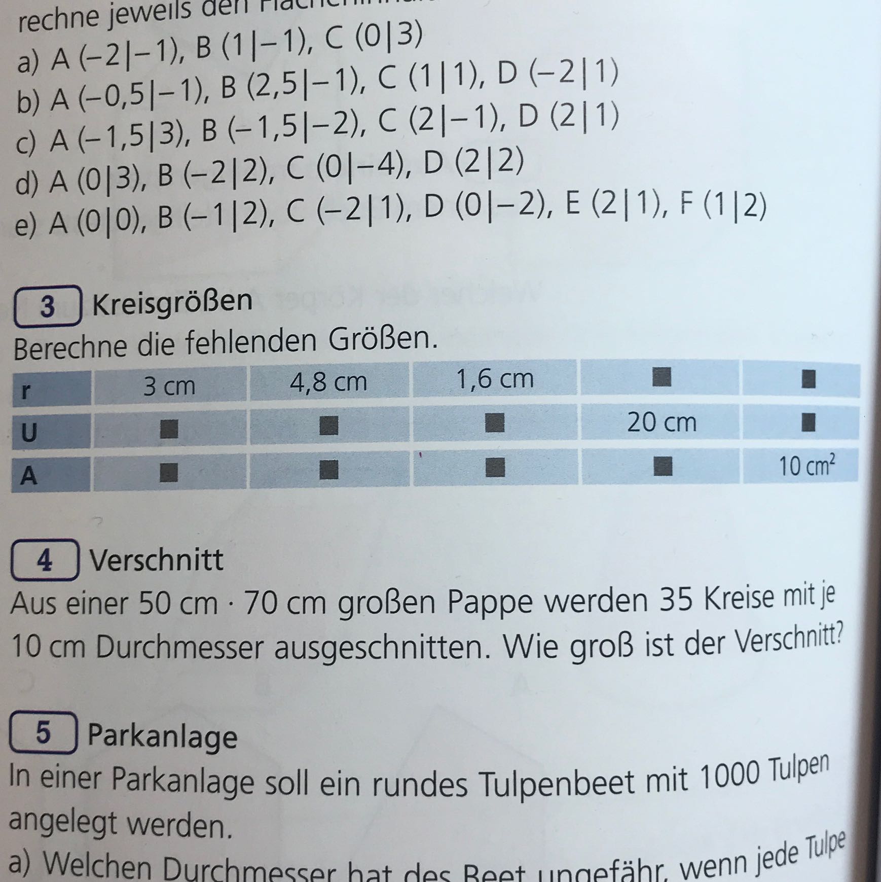 Wie berechnet man, wenn nur der Flächeninhalt eines Kreises gegeben