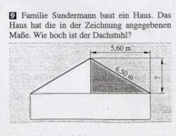 wie rechnet man, wie hoch der Dachstuhl ist?, mit Hilfe Satz des