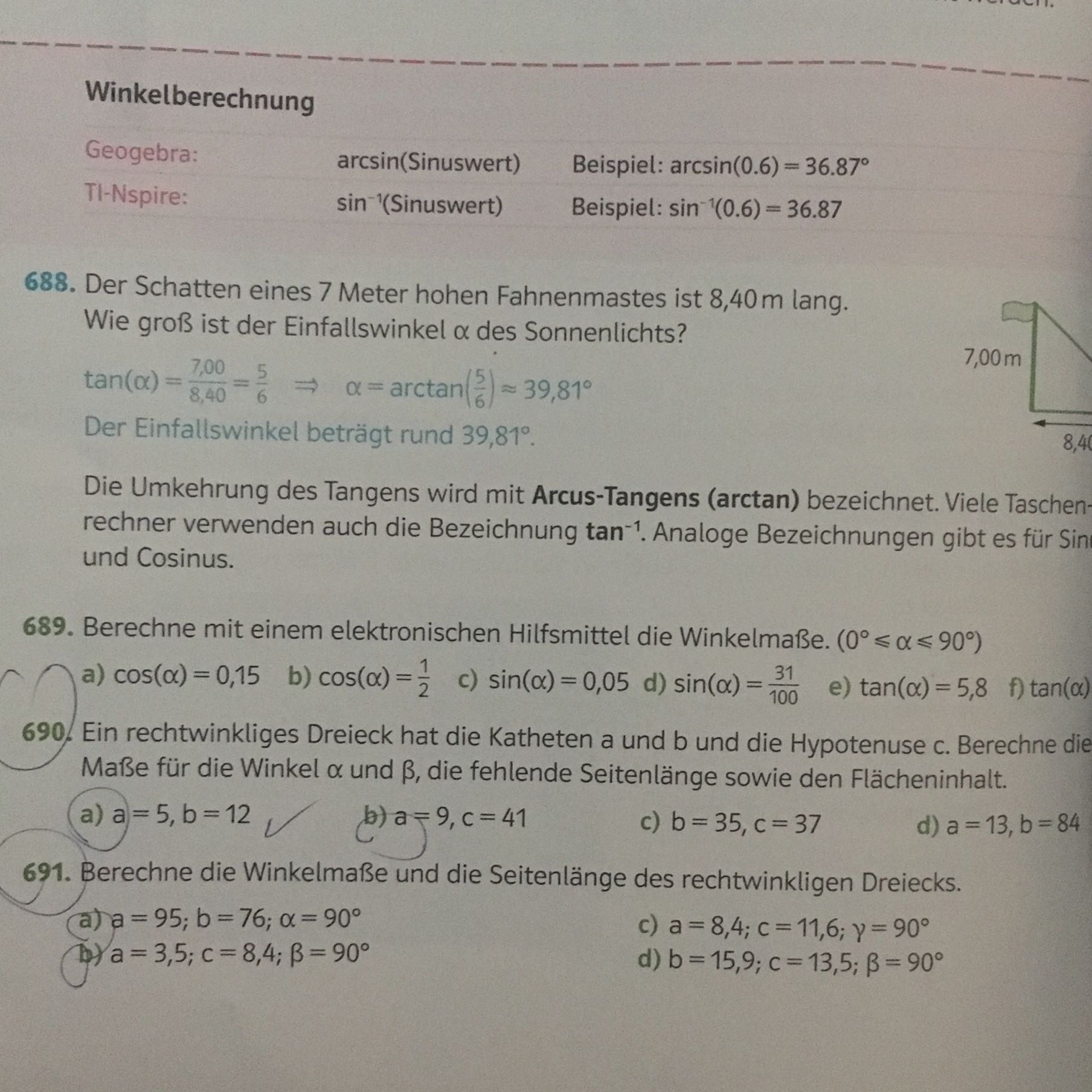 Wie berechnet man Winkel beta aus? (Schule, Mathe, Mathematik)