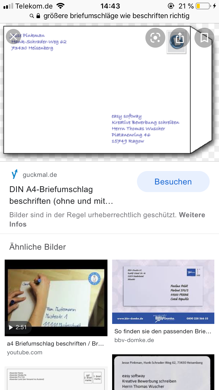 wie beschriftet man einen Din A5 Briefumschlag richtig? (Post, Brief