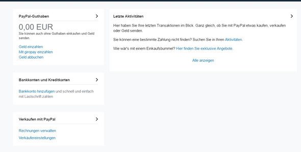 So ist es bei mir - (PayPal, PayPal-Anmeldung)