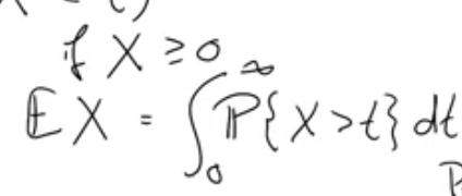 Wie Beweise ich: Für eine Zufallsvariable X>=0: E[X] = integral von 0 bis unendlich ( P(X>t)dt) (Siehe Bild)?